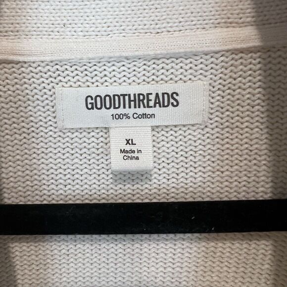 Men's Goodthreads Cardigan Sweater XL Button Up Ivory 100% Cotton grandpa - Picture 3 of 6